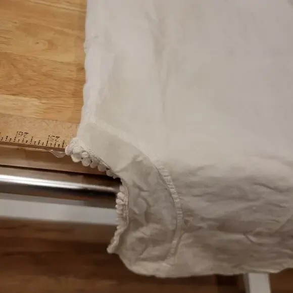 100% Cotton Loose White Shift Dress Lace & Pom Pom Detail XXXL - Picture 8 of 10
